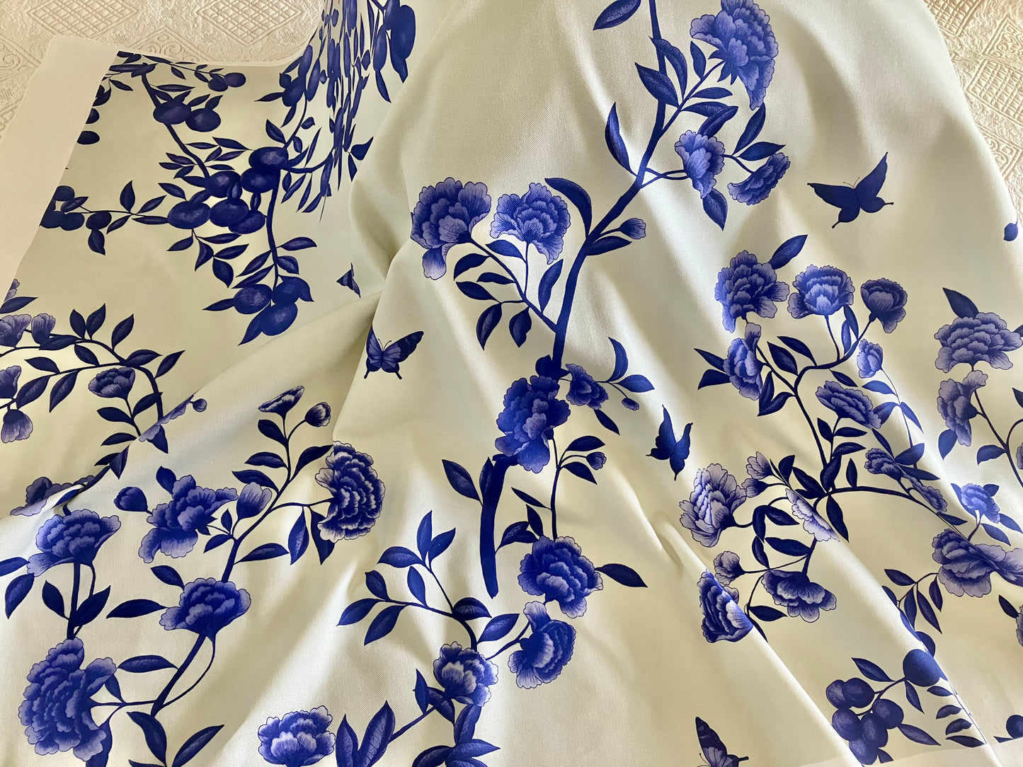 Fabric - A Butterfly's Dream - Delft Blue