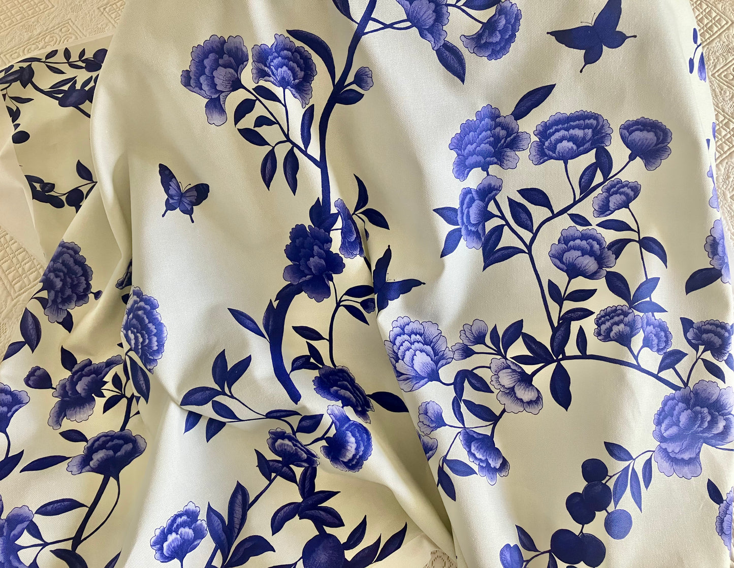 Fabric - A Butterfly's Dream - Delft Blue