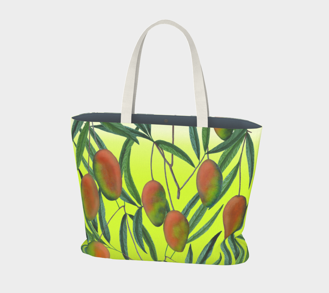 Large Tote Bag - Mango Bounty - Chartreuse