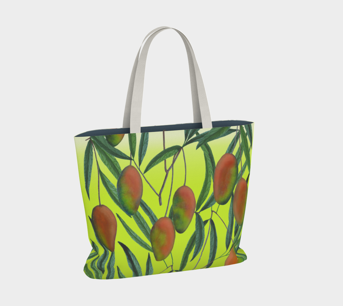 Large Tote Bag - Mango Bounty - Chartreuse