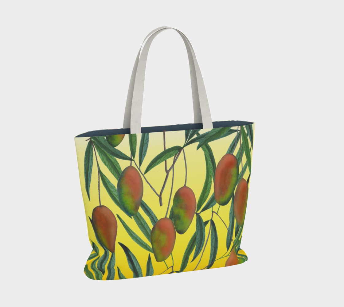 Large Tote Bag - Mango Bounty - Sunrise Yellow