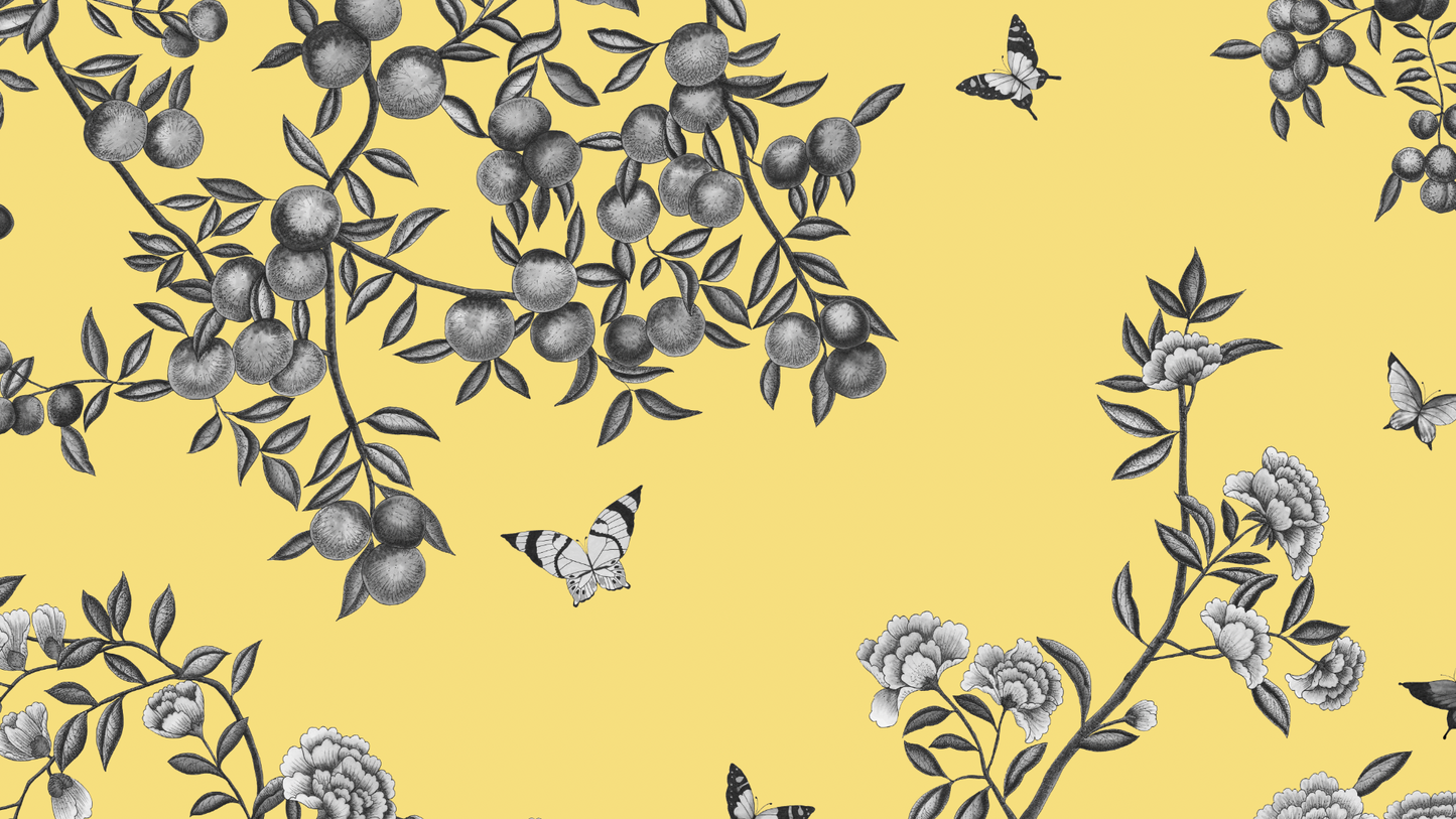 Fabric - A Butterfly's Dream - Naples Yellow