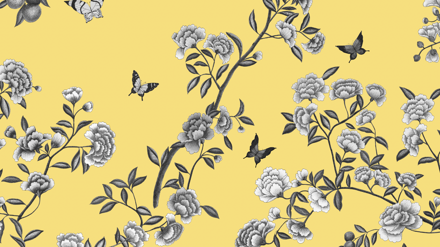 Fabric - A Butterfly's Dream - Naples Yellow