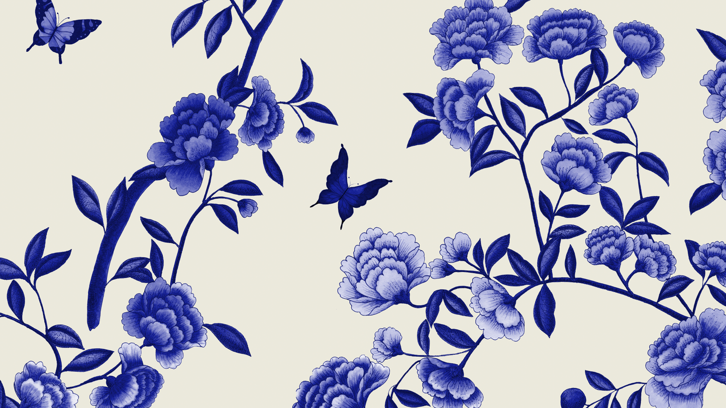 Fabric - A Butterfly's Dream - Delft Blue