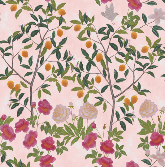 Fabric - Floral Lemon Grove - Powder Pink