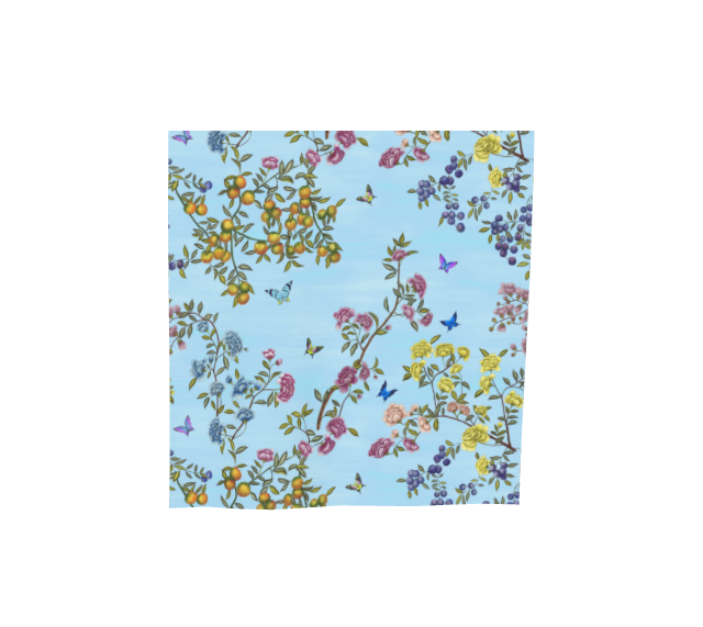 Square Scarf - A Butterfly's Dream - Baby Blue - Silk