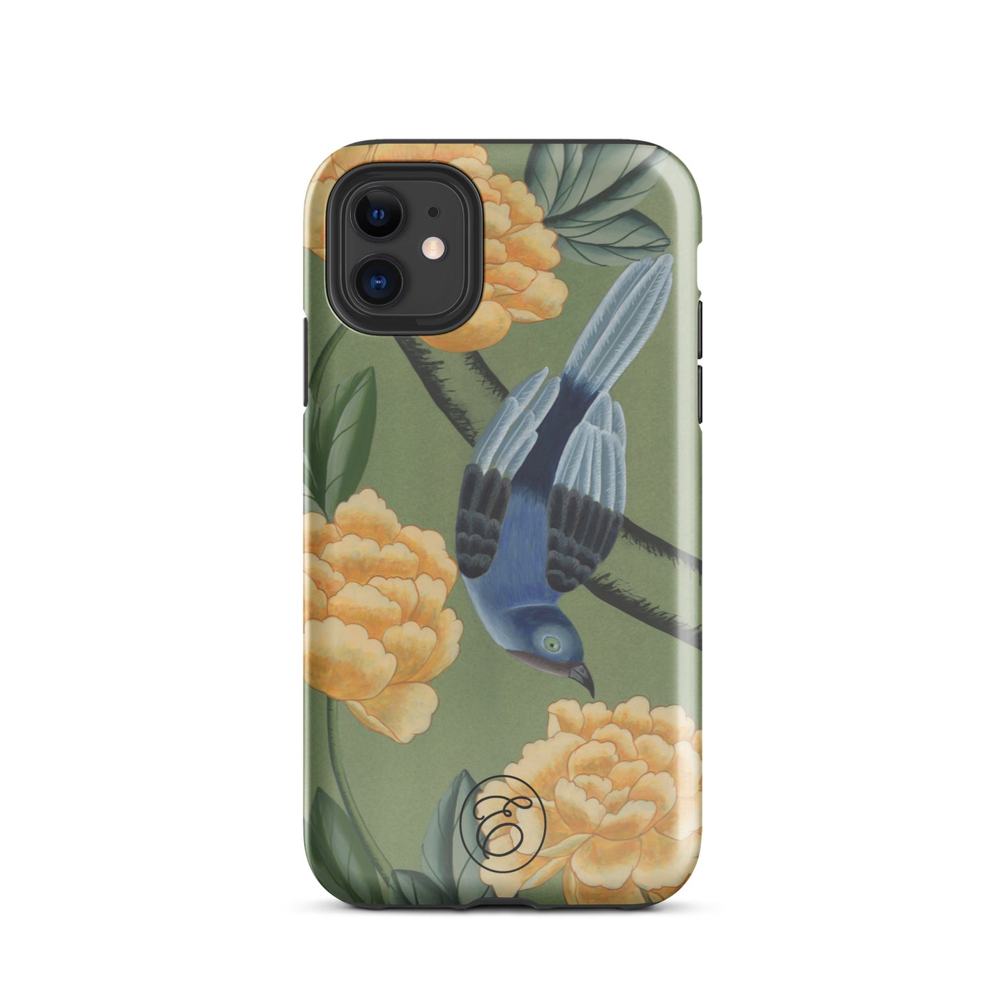 Case iPhone - The Bird and the Yellow Peonies