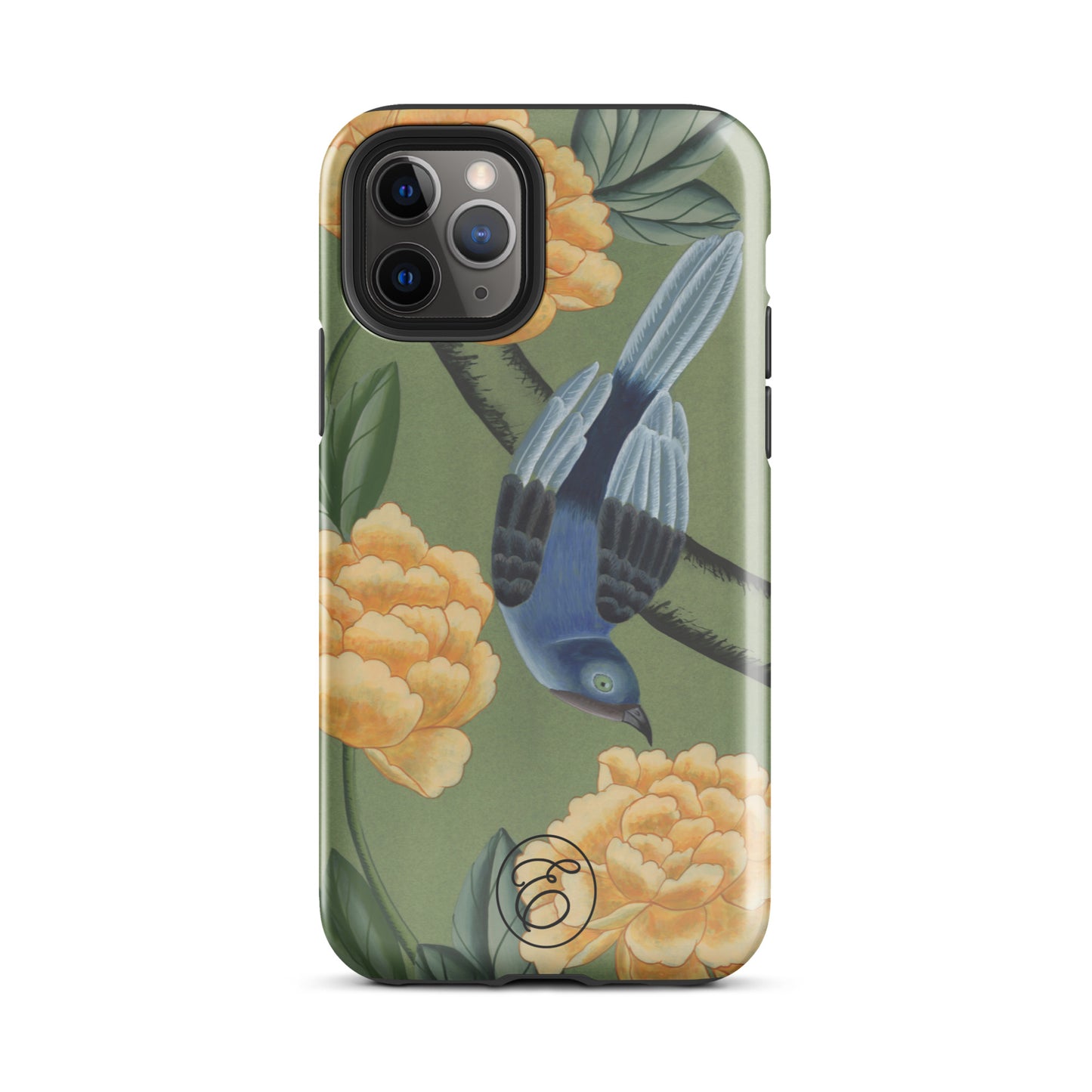 Case iPhone - The Bird and the Yellow Peonies