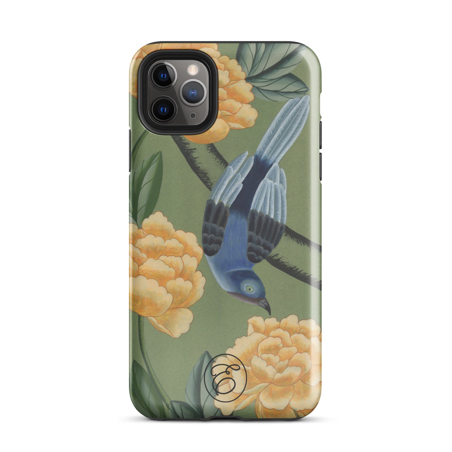 Case iPhone - The Bird and the Yellow Peonies