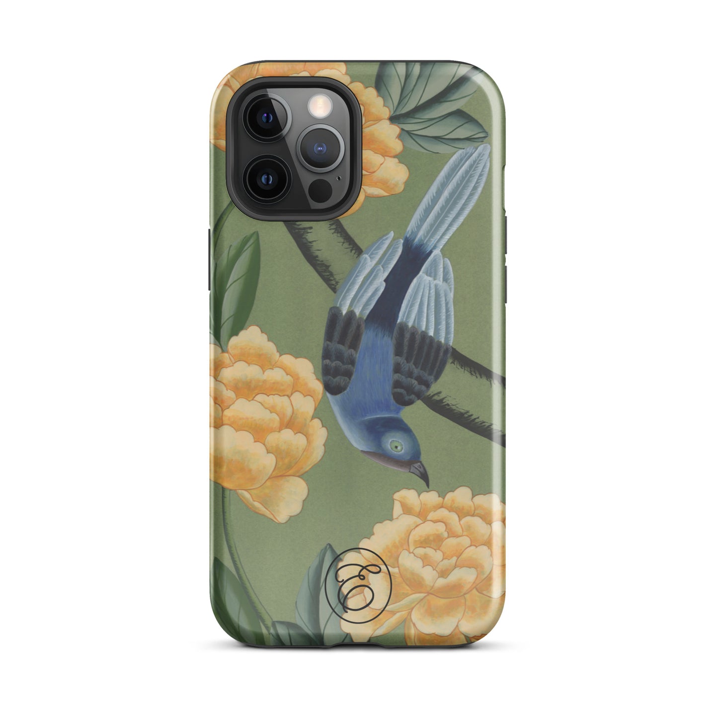 Case iPhone - The Bird and the Yellow Peonies