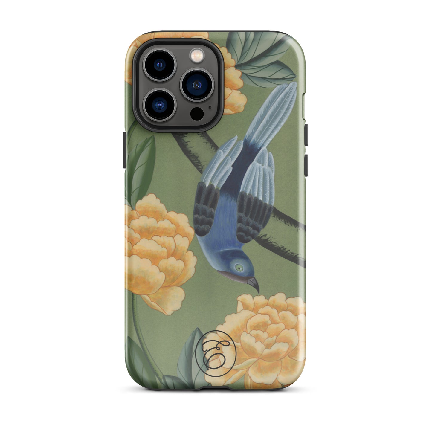 Case iPhone - The Bird and the Yellow Peonies