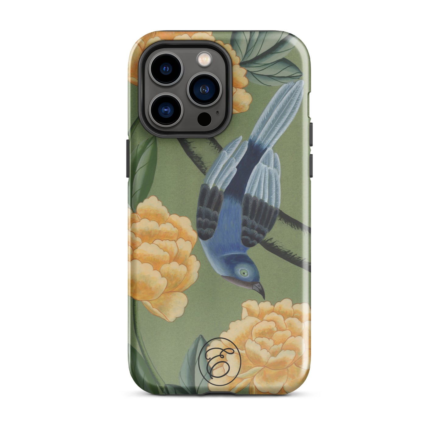 Case iPhone - The Bird and the Yellow Peonies