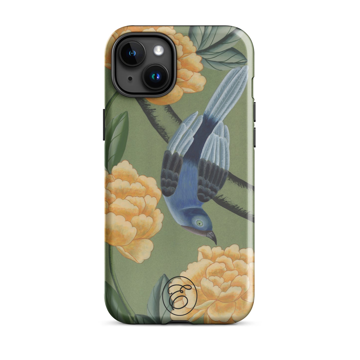 Case iPhone - The Bird and the Yellow Peonies