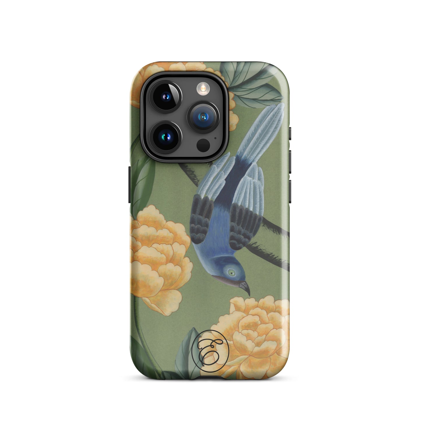 Case iPhone - The Bird and the Yellow Peonies