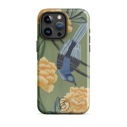 Case iPhone - The Bird and the Yellow Peonies